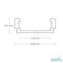 LED AUFBAU-Profil 200 cm, flach, LED Stripes max. 12 mm Flache Abdeckung opal/satiniert