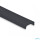 LED AUFBAU-Profil 200 cm, flach, LED Stripes max. 12 mm Flache Abdeckung schwarz/matt
