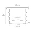 Silikon-Einbaucover. Abdeckung für 10 mm LED-Streifen Schmall 10x10 mm Weiß 20 Meter