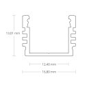 PL2 LED AUFBAU-Profil 200 cm, hoch,  schwarz RAL 9005 LED...