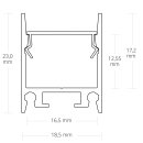 VA1 LED Aufbau-/Leuchtenprofil 200cm eloxiert