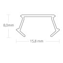 Cover C54 opal/satiniert 200 cm für Profil PO23n