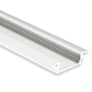PL8 LED EINBAU-Profil 200 cm, flach/Flügel,  schwarz RAL 9005 LED Stripes max. 12mm