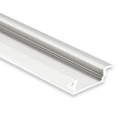 PL8 LED EINBAU-Profil 200 cm, flach/Flügel,  schwarz RAL 9005 LED Stripes max. 12mm
