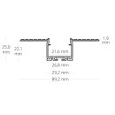 TBP13 LED Profil Trockenbau 200 cm, LED Stripes max. 21 mm